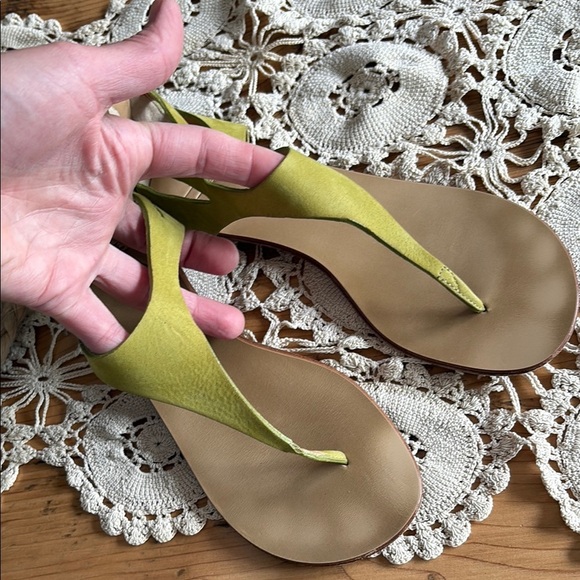 Giuseppe Zanotti Green Tan Sandals Minimalist Style - Picture 2 of 11